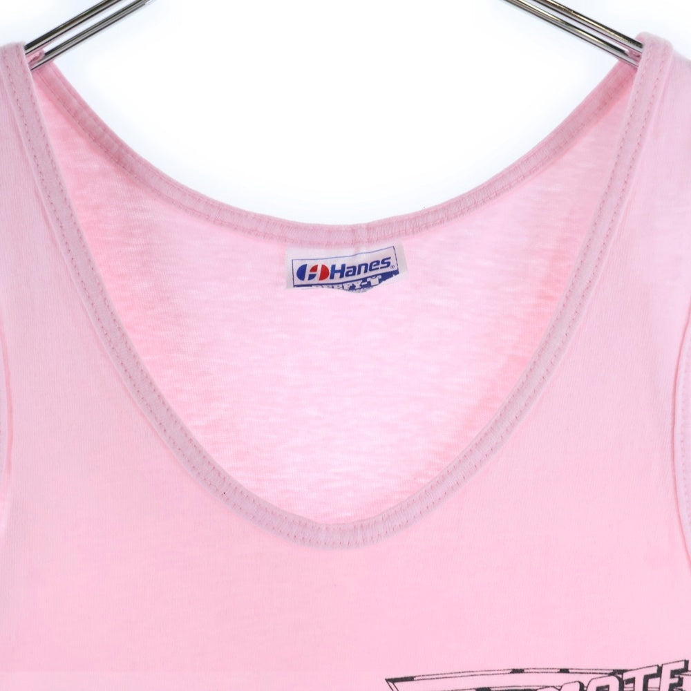 VINTAGE(ヴィンテージ) 90s Hanes 両面プリントクルーネックタンクトップ ピンク