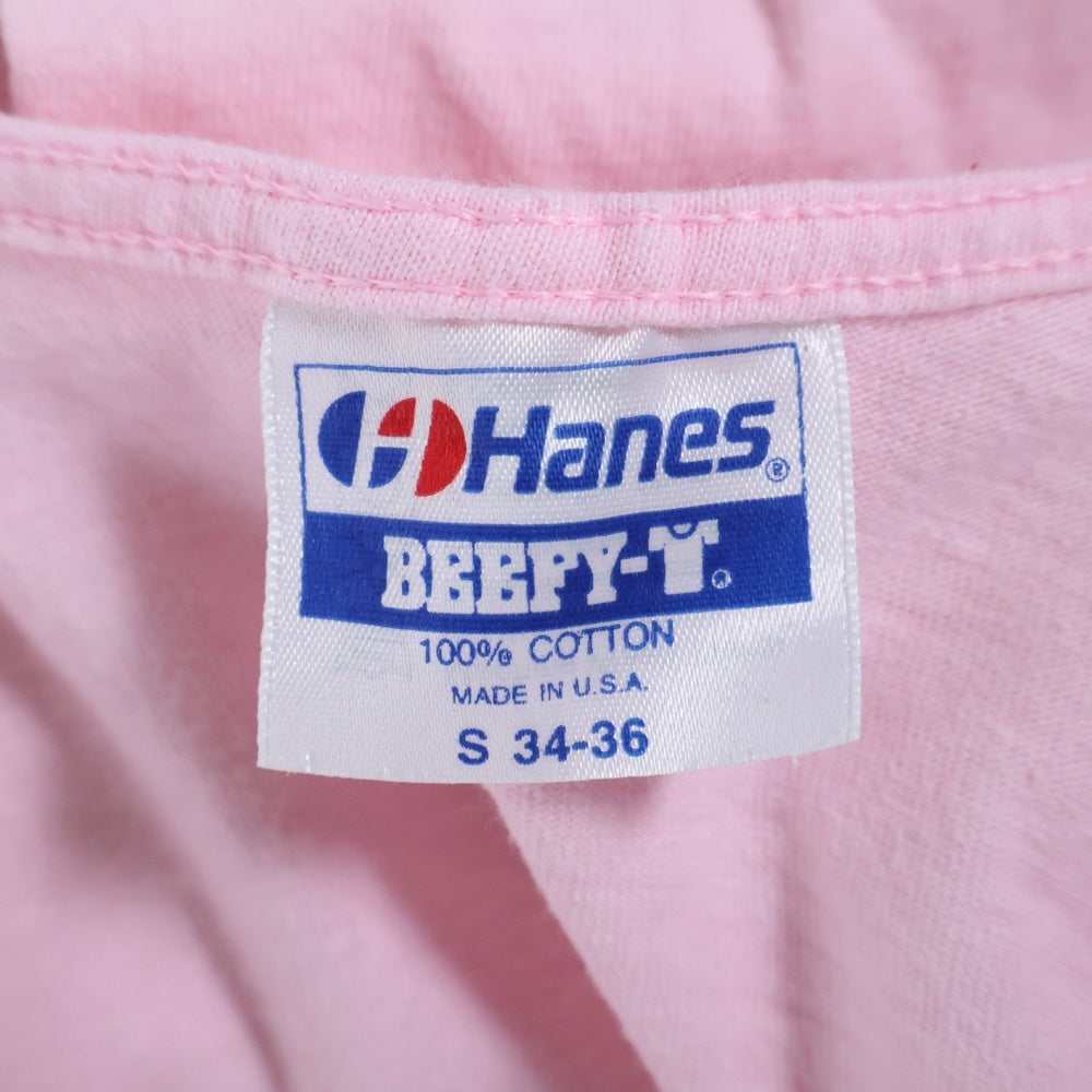 VINTAGE(ヴィンテージ) 90s Hanes 両面プリントクルーネックタンクトップ ピンク