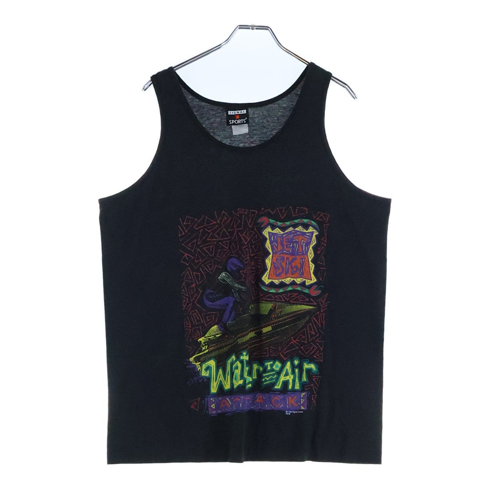 VINTAGE(ヴィンテージ) 90s SIGNAL SPORTS 両面プリントクルーネックタンクトップ ブラック