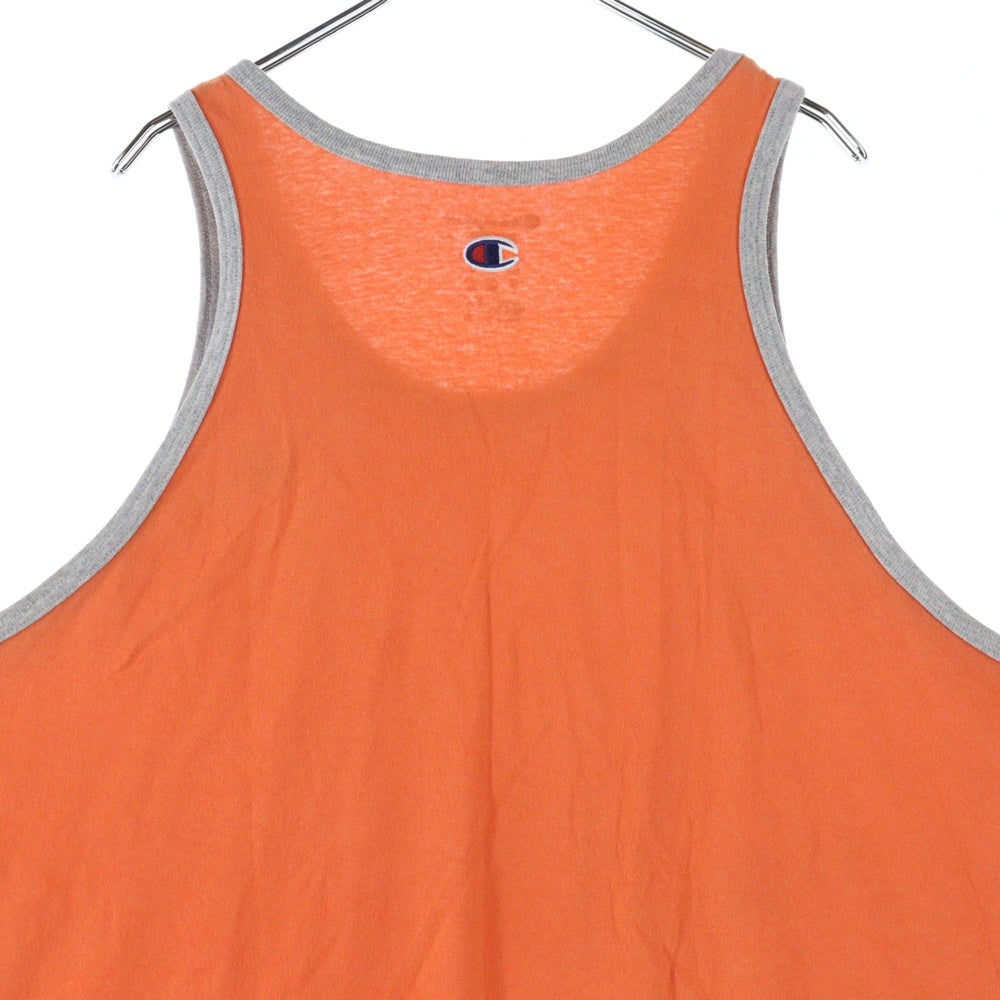 CHAMPION(チャンピオン) 00s Champion ロゴ刺繍クルーネックタンクトップ オレンジ