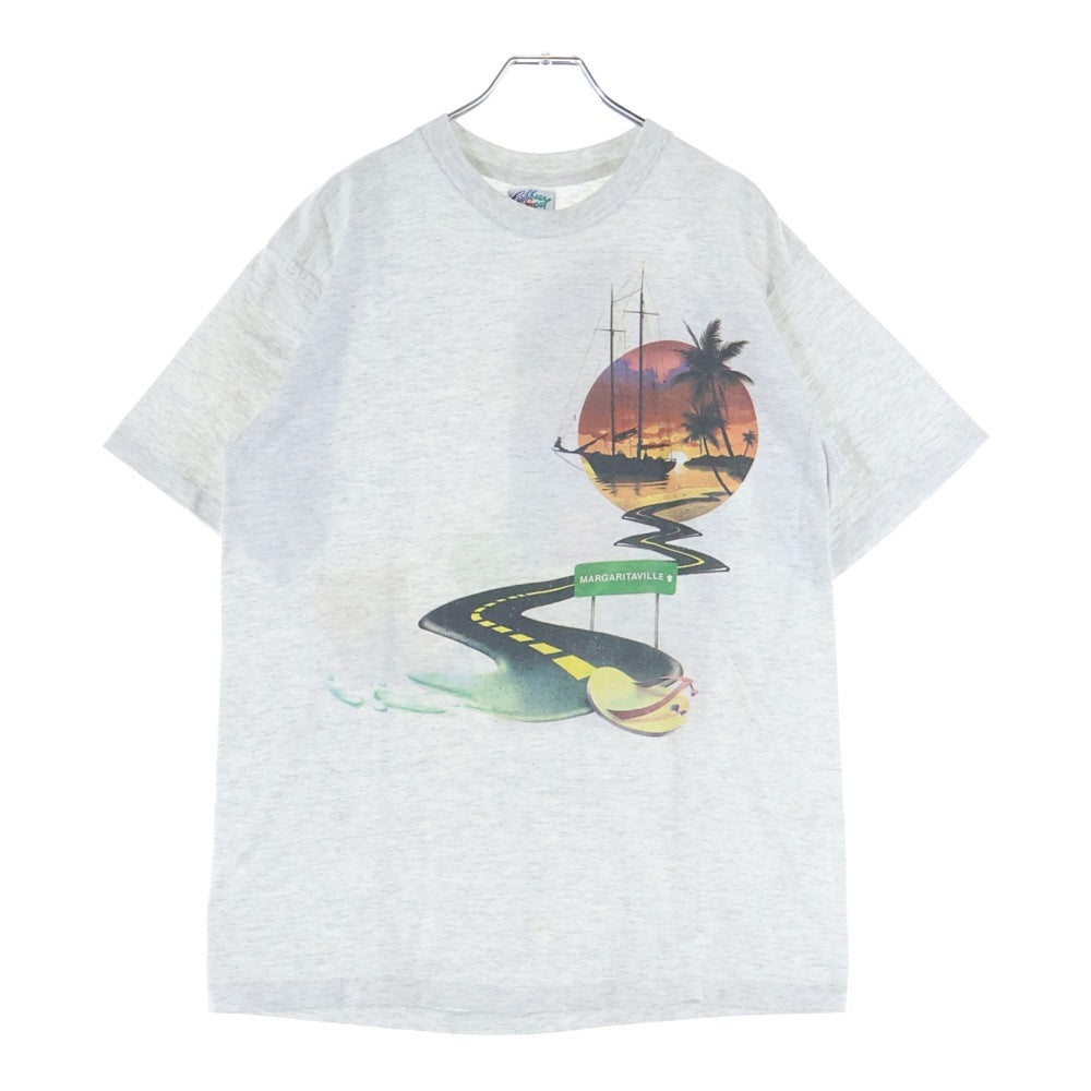 VINTAGE(ヴィンテージ) 90s MARGARITAVILLE 両面プリントクルーネック半袖Tシャツカットソー グレー