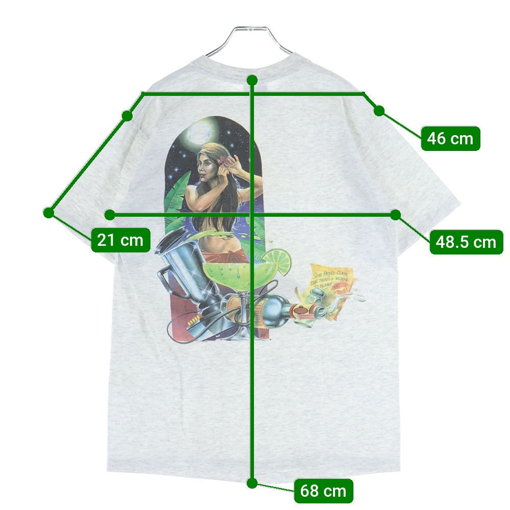 VINTAGE(ヴィンテージ) 90s MARGARITAVILLE 両面プリントクルーネック半袖Tシャツカットソー グレー