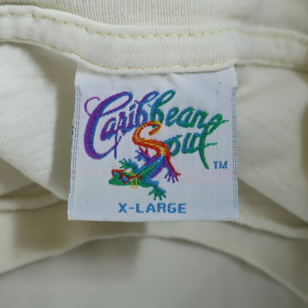 VINTAGE(ヴィンテージ) 90s Caribbean Soul 両面プリントクルーネック半袖Tシャツカットソー ホワイト