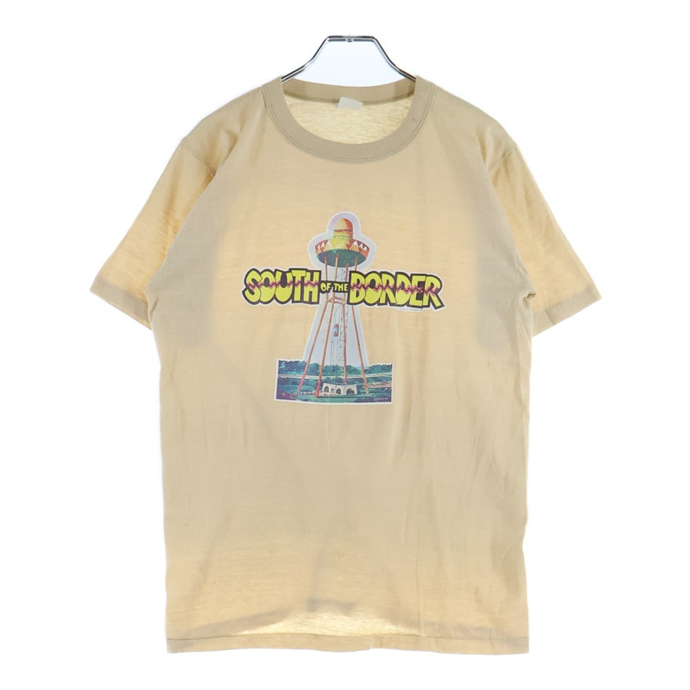 VINTAGE(ヴィンテージ) 80-90s SOUTH OF THE BORDER フロントプリントクルーネック半袖Tシャツカットソー ベージュ