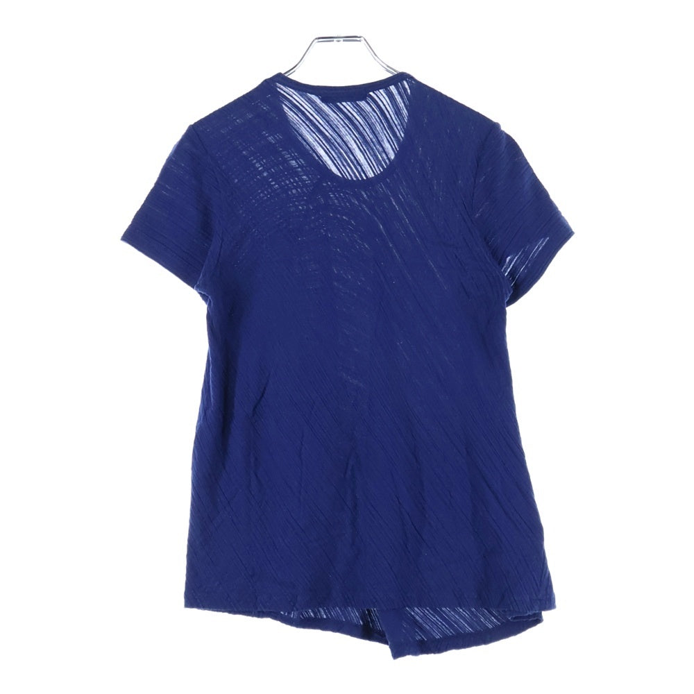 tricot COMME des GARCONS(トリコ コム デ ギャルソン) AD1999 無地クルーネック変形デザイン半袖Tシャツカットソー レディース ネイビー TT-020260