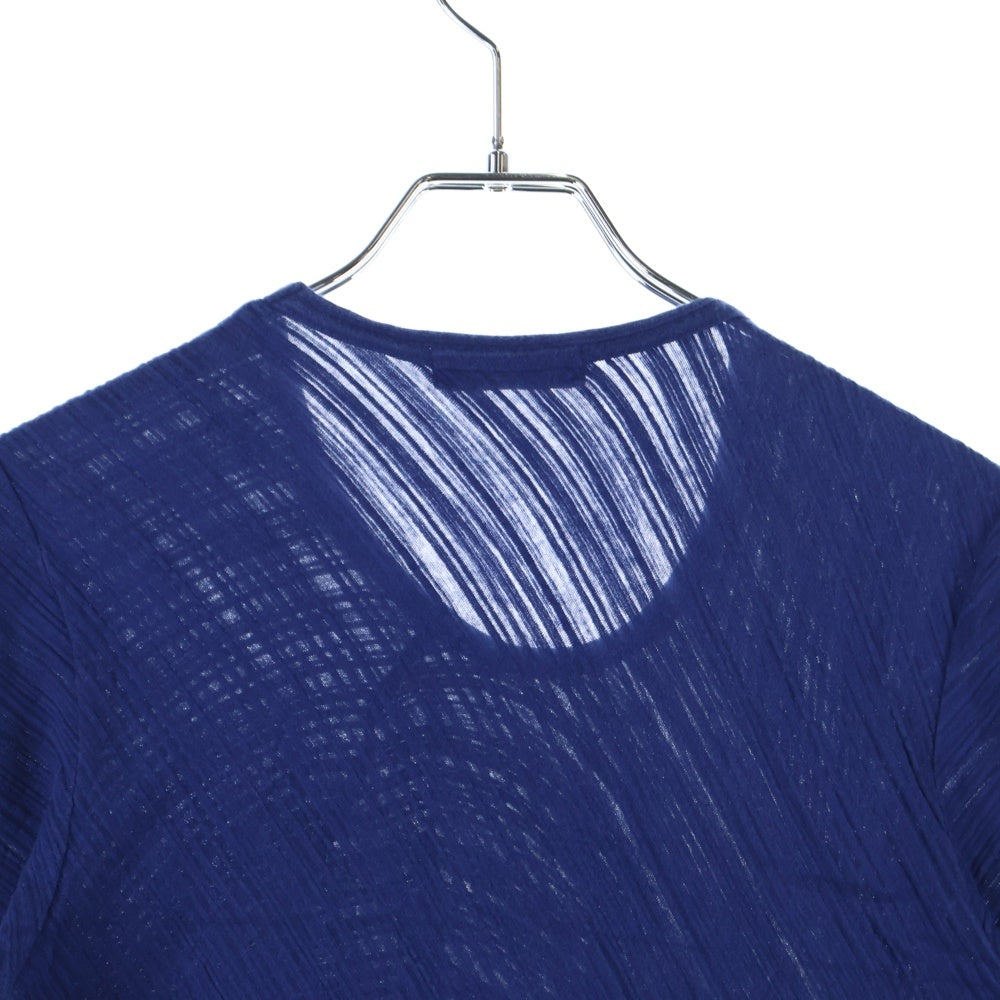 tricot COMME des GARCONS(トリコ コム デ ギャルソン) AD1999 無地クルーネック変形デザイン半袖Tシャツカットソー レディース ネイビー TT-020260