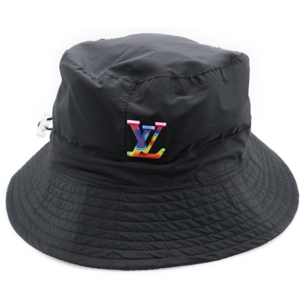 LOUIS VUITTON(ルイヴィトン) ボブ トランスフォーマブル レインボーロゴ リバーシブル ナイロンバケットハット ブラック/マルチカラー MP2552