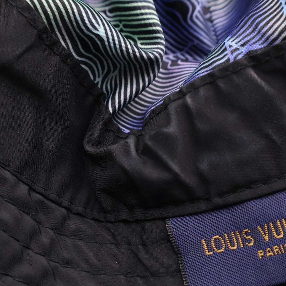 LOUIS VUITTON(ルイヴィトン) ボブ トランスフォーマブル レインボーロゴ リバーシブル ナイロンバケットハット ブラック/マルチカラー MP2552