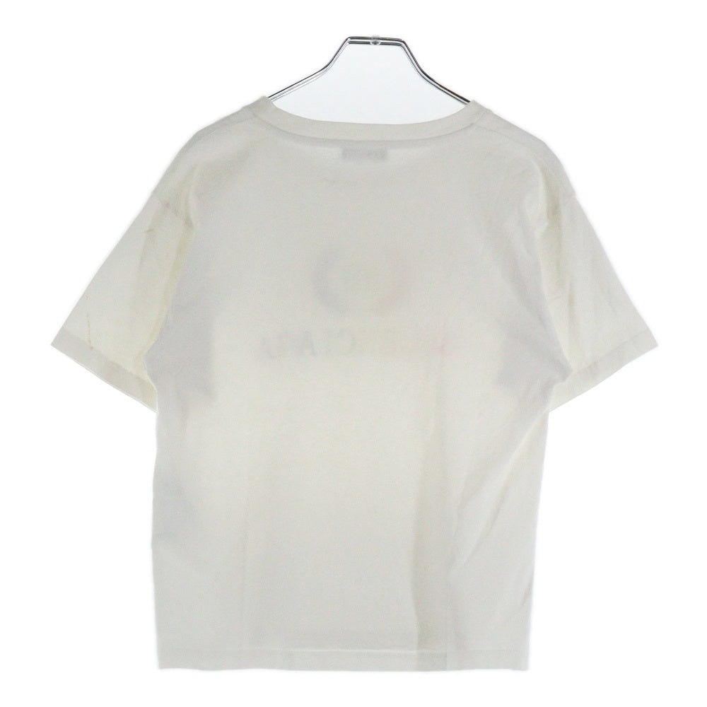 BALENCIAGA(バレンシアガ) レインボー刺繍ロゴ クルーネック半袖Tシャツカットソー レディース ホワイト