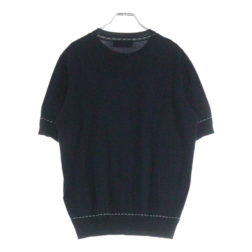 FENDI(フェンディ) ステッチプリント クルーネック半袖ニットカットソー レディース ブラック FZE004 AR8D