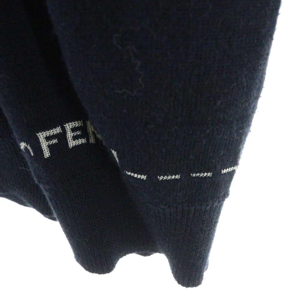FENDI(フェンディ) ステッチプリント クルーネック半袖ニットカットソー レディース ブラック FZE004 AR8D