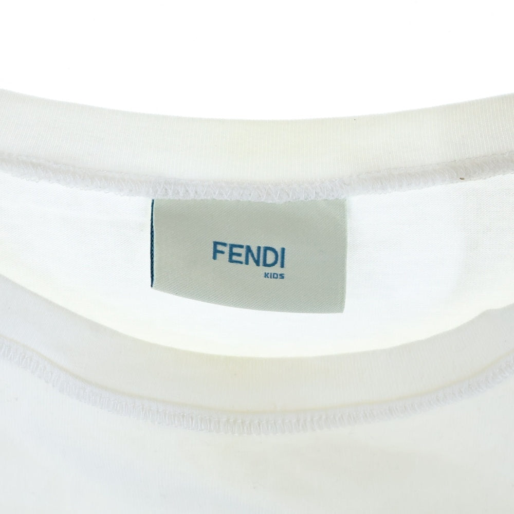 FENDI(フェンディ) スパンコール刺繍デザインロゴ短丈クルーネックタンクトップ キッズ ホワイト JFI288