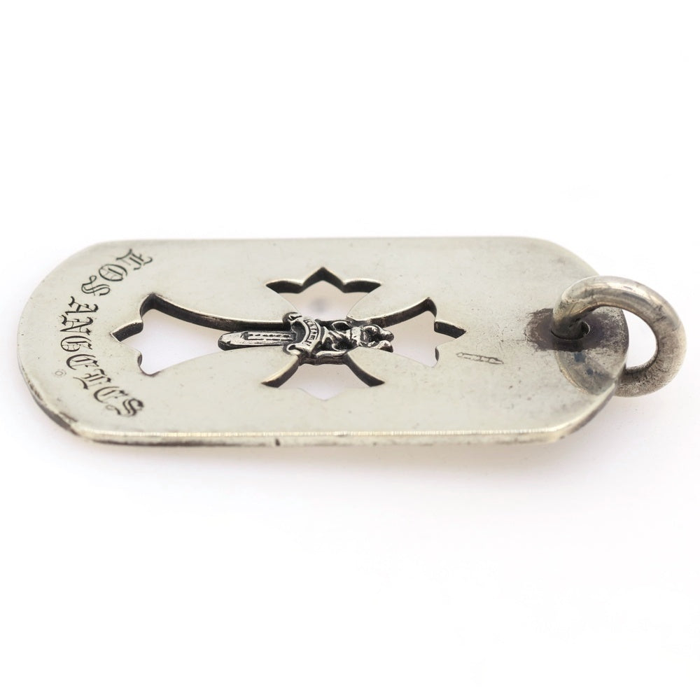 CHROME HEARTS(クロムハーツ) DT TNY CO CRS DAGGER ロサンゼルス限定 タイニーカットアウトクロスダガードッグタグ チャーム ペンダントトップ シルバー