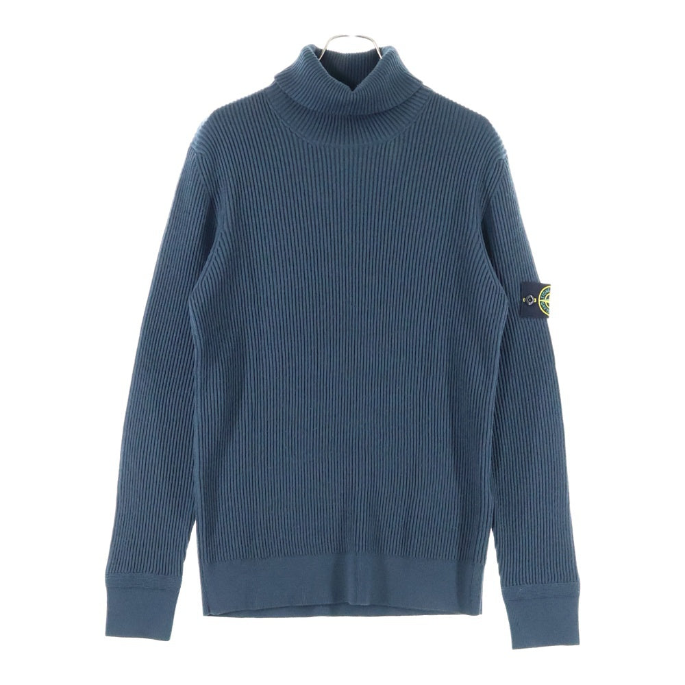 STONE ISLAND(ストーンアイランド) ワッペン付き タートルネック リブニットセーター グリーン