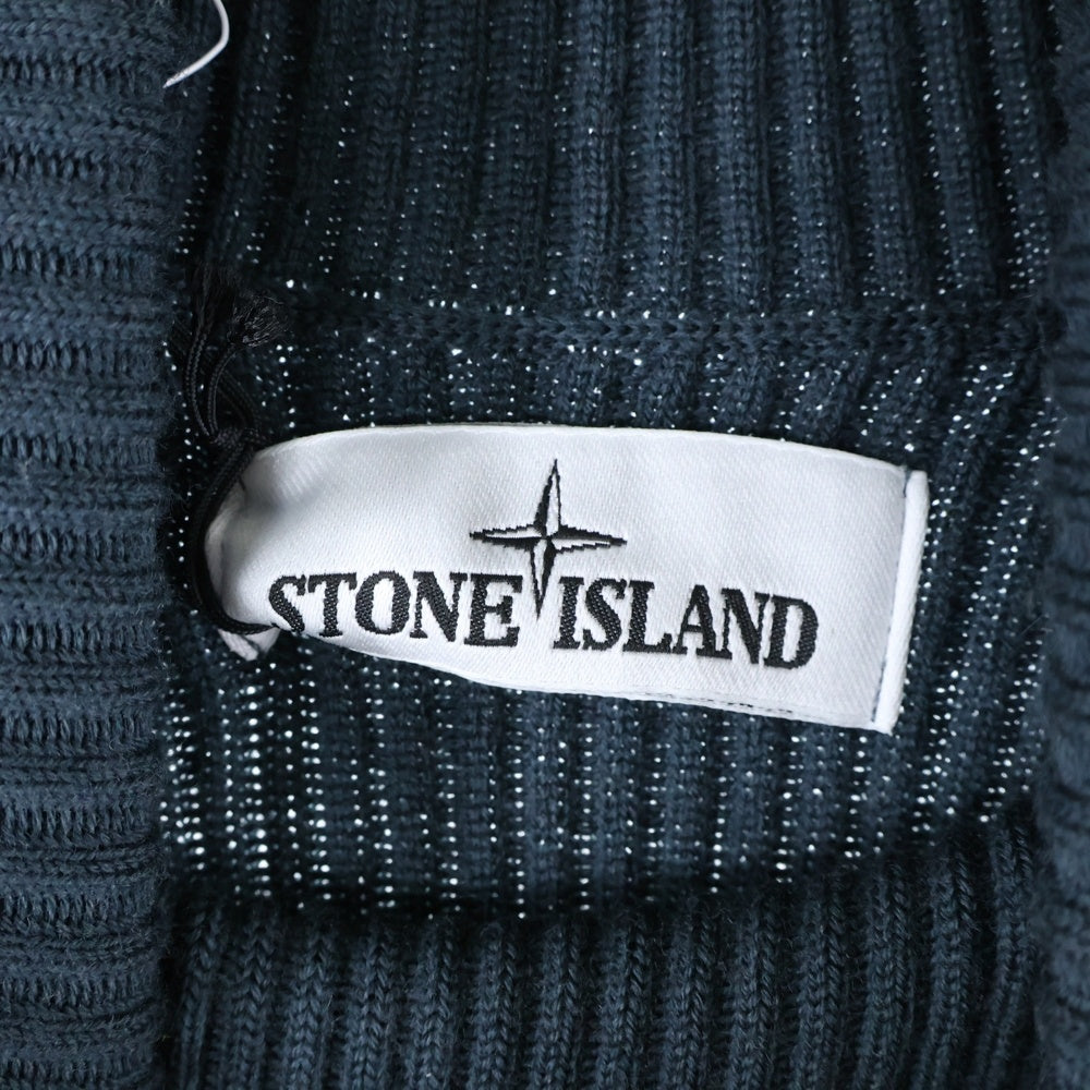 STONE ISLAND(ストーンアイランド) ワッペン付き タートルネック リブニットセーター グリーン