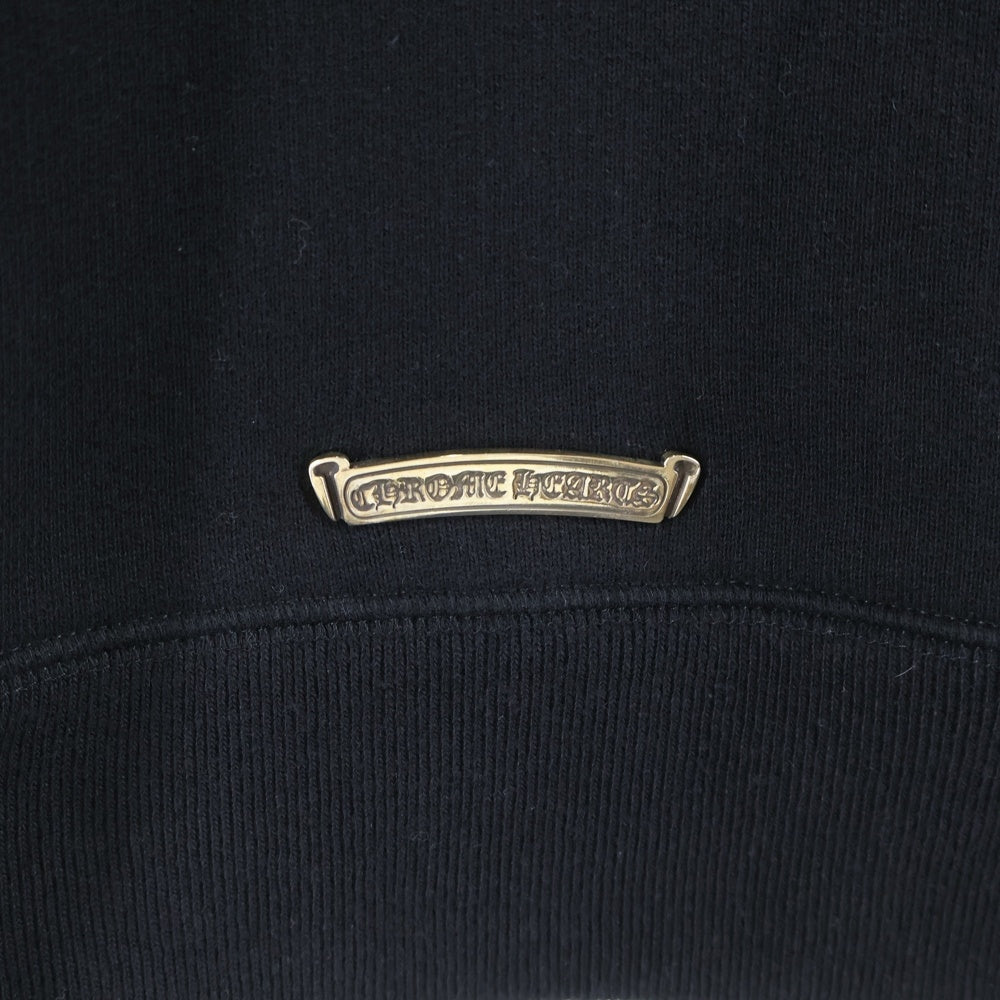 CHROME HEARTS(クロムハーツ) Y NOT CH LOGO CEMETERY CROSS SWEAT ワイノット セメタリークロスパッチ バックCHロゴ クルーネックスウェット ブラック