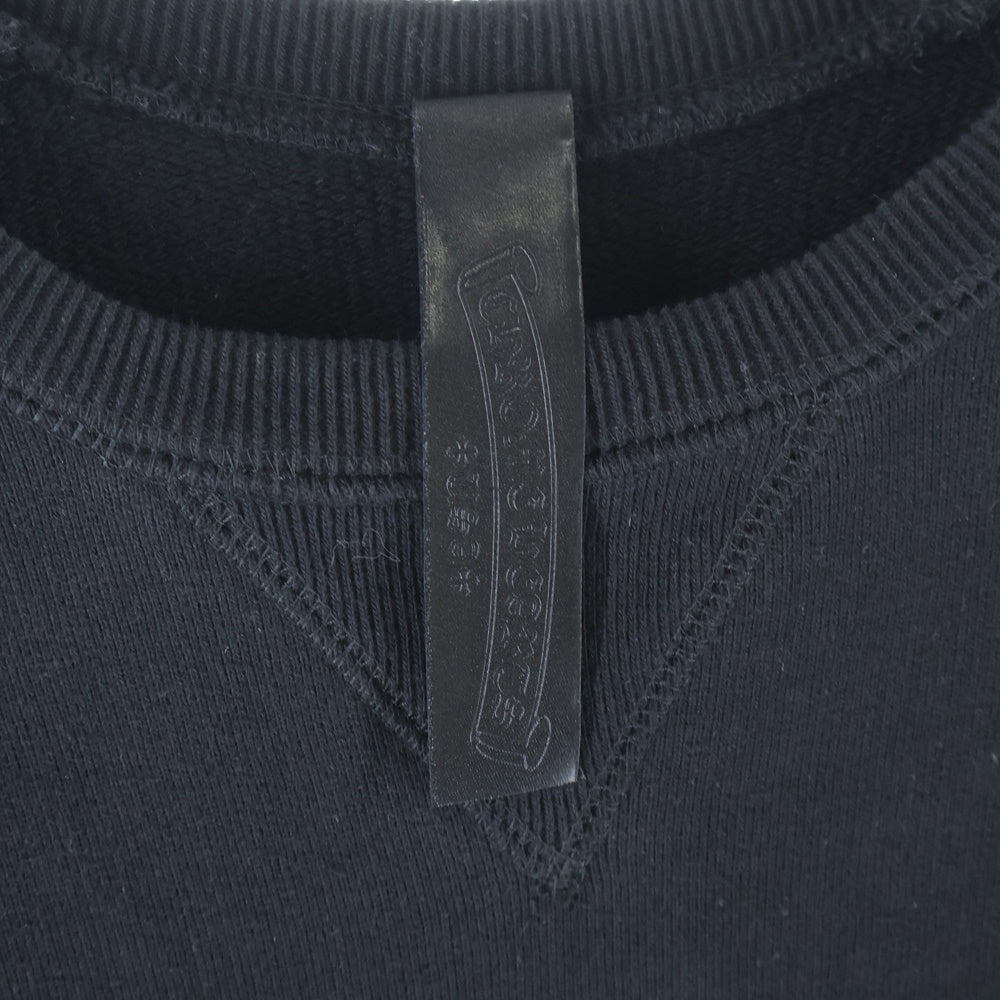 CHROME HEARTS(クロムハーツ) Y NOT CH LOGO CEMETERY CROSS SWEAT ワイノット セメタリークロスパッチ バックCHロゴ クルーネックスウェット ブラック