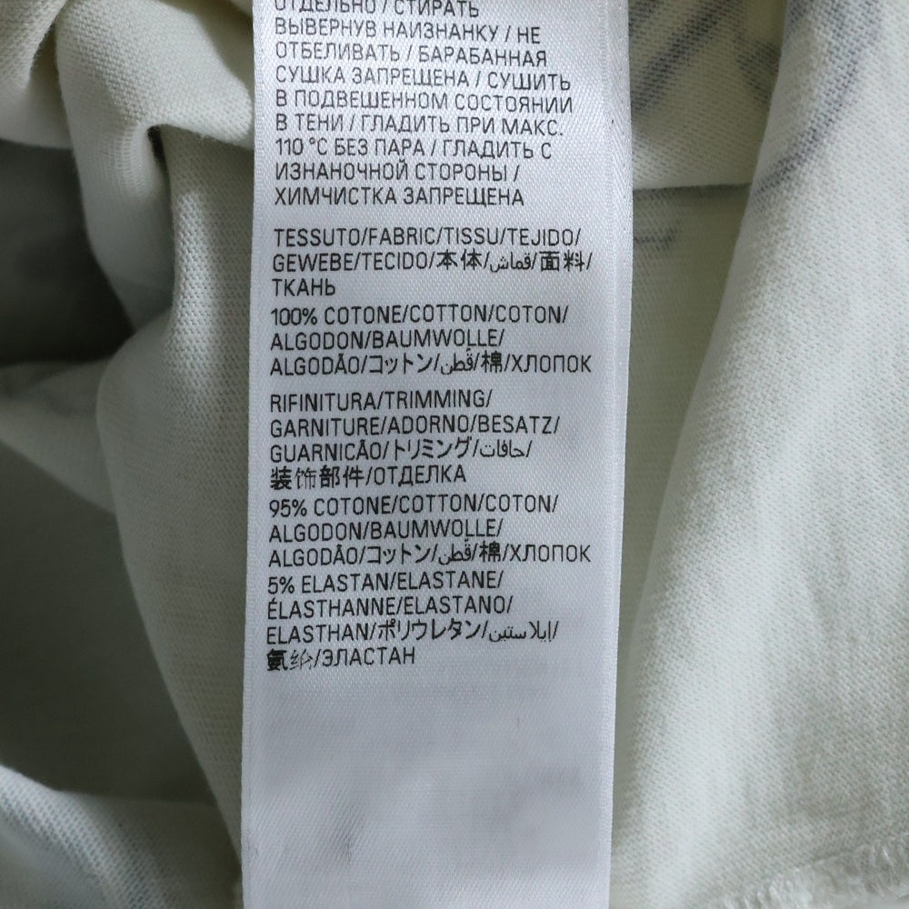 BALENCIAGA(バレンシアガ) 24SS Tattoo Distressed ダメージ加工総柄プリントクルーネック長袖Tシャツカットソー 790365 TQVR1