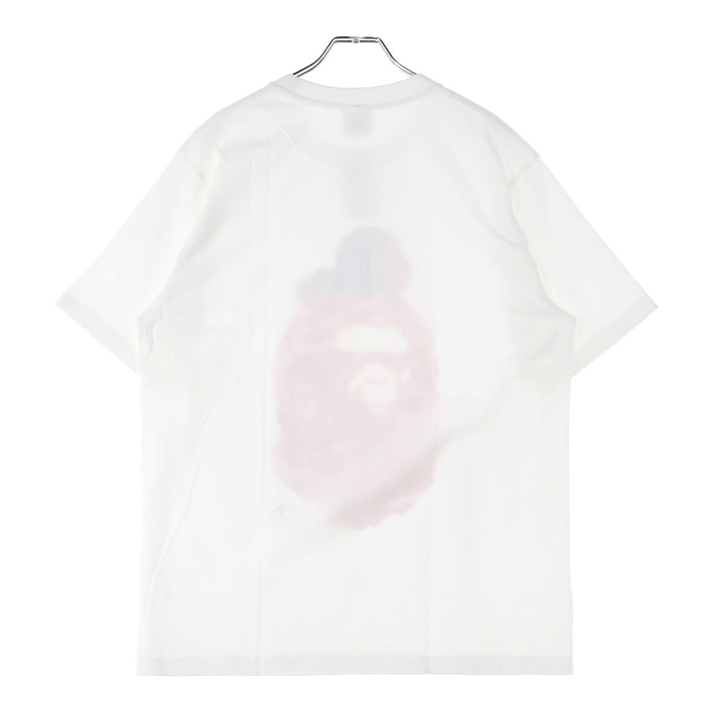 A BATHING APE(アベイシングエイプ) Big Ape Head Graphic Tee カモフラ ビッグヘッド マイロ プリント半袖Tシャツ クルーネックカットソー ホワイト/ピンク