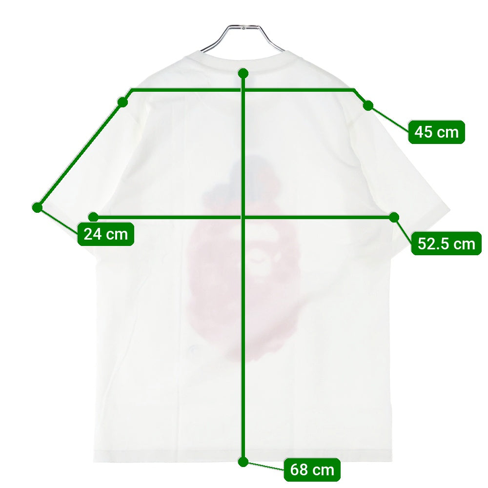 A BATHING APE(アベイシングエイプ) Big Ape Head Graphic Tee カモフラ ビッグヘッド マイロ プリント半袖Tシャツ クルーネックカットソー ホワイト/ピンク