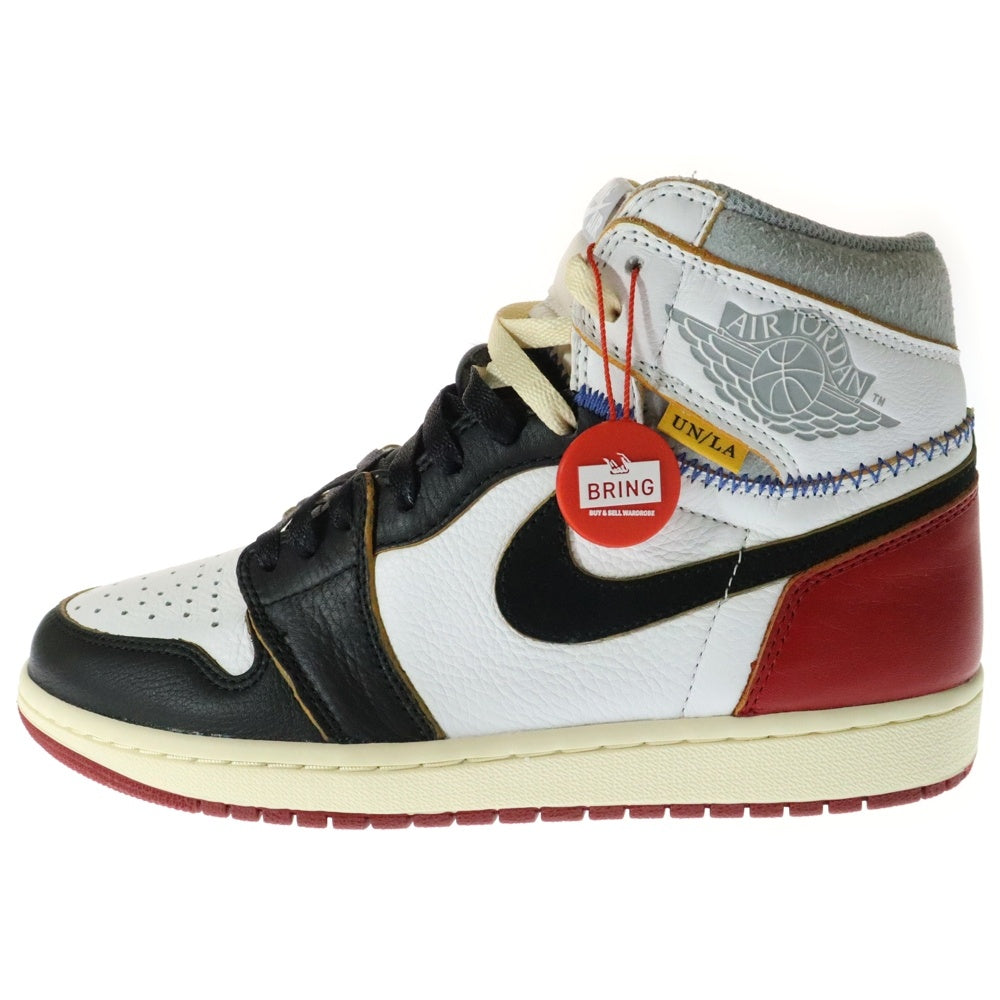 NIKE(ナイキ) ×UNION AIR JORDAN 1 RETRO HI NRG ユニオン エアジョーダン1 ハイカットスニーカー ブラック/レッド/ホワイト US9/27cm BV1300-106
