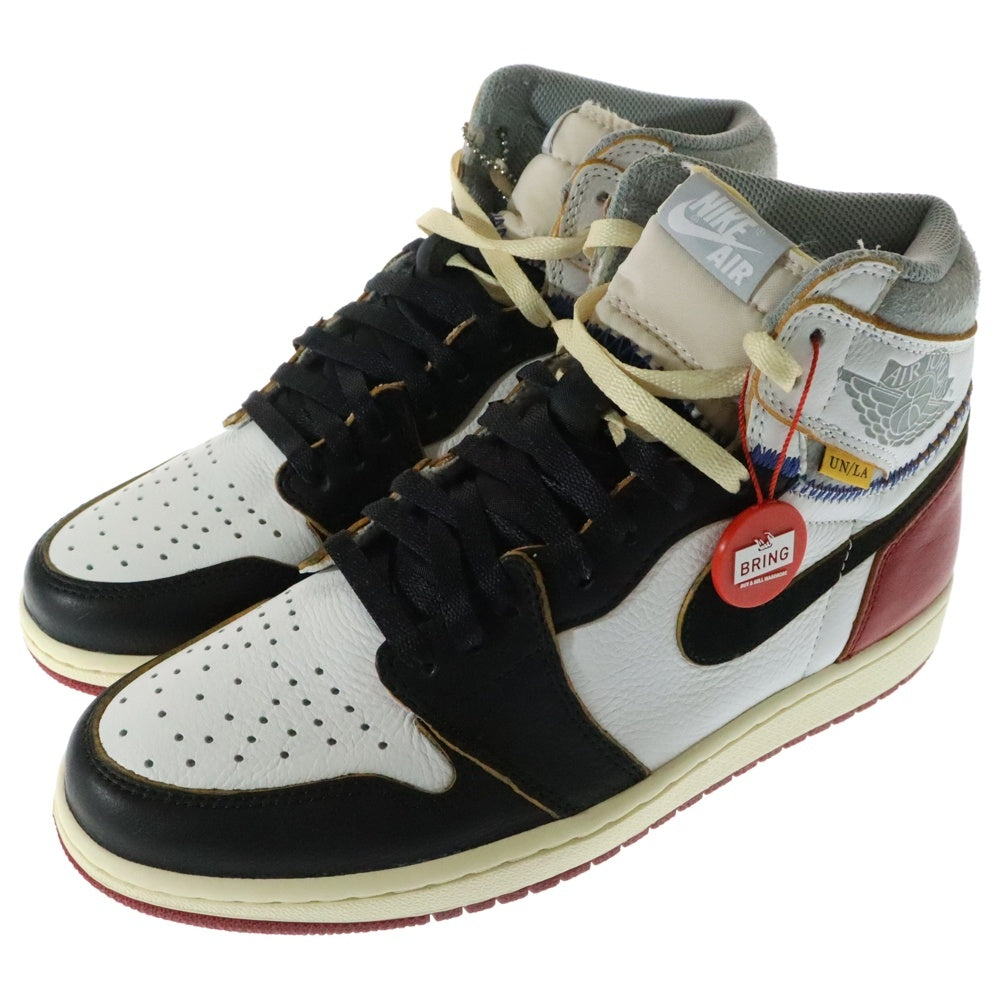 NIKE(ナイキ) ×UNION AIR JORDAN 1 RETRO HI NRG ユニオン エアジョーダン1 ハイカットスニーカー ブラック/レッド/ホワイト US9/27cm BV1300-106