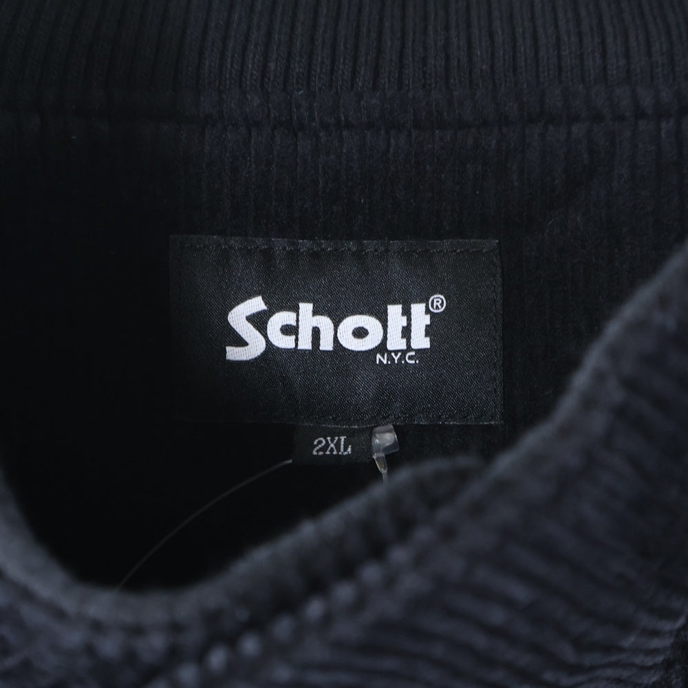 SCHOTT(ショット) CORDUROY SWINGTOP JKT コーデュロイ スウィングトップ ジップアップジャケット ブラック 782-3252020