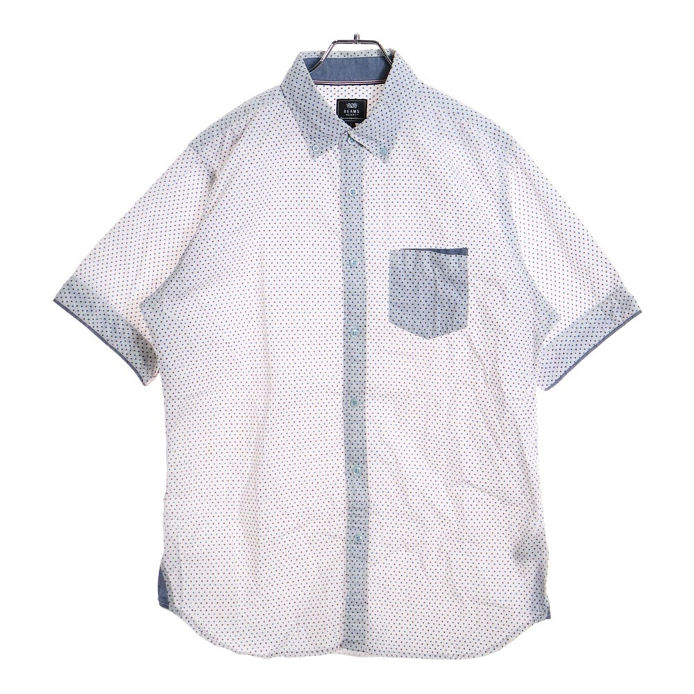 BEAMS HEART(ビームス ハート) ドット柄 半袖シャツ ホワイト 42-01-0048-147