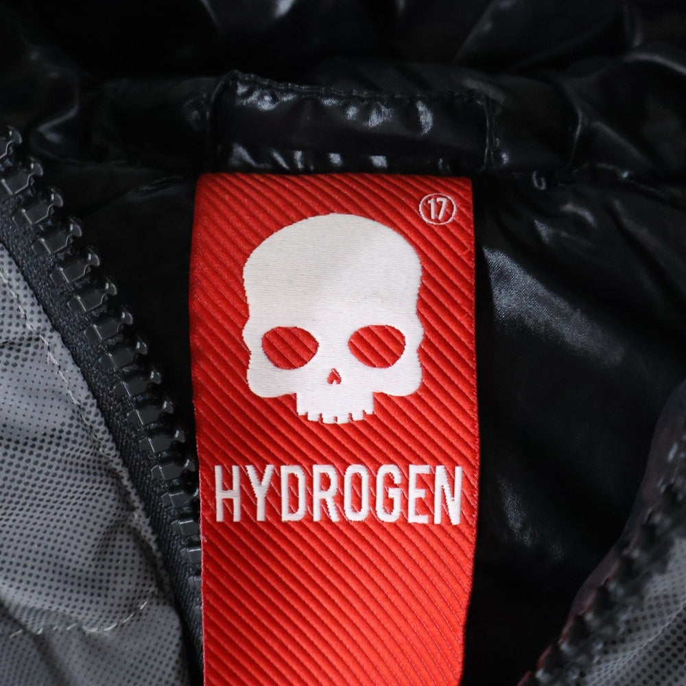 HYDROGEN(ハイドロゲン) ×DUVETICA ×デュベティカ ロゴワッペンカモフラ総柄フーディーダウンベスト グレー