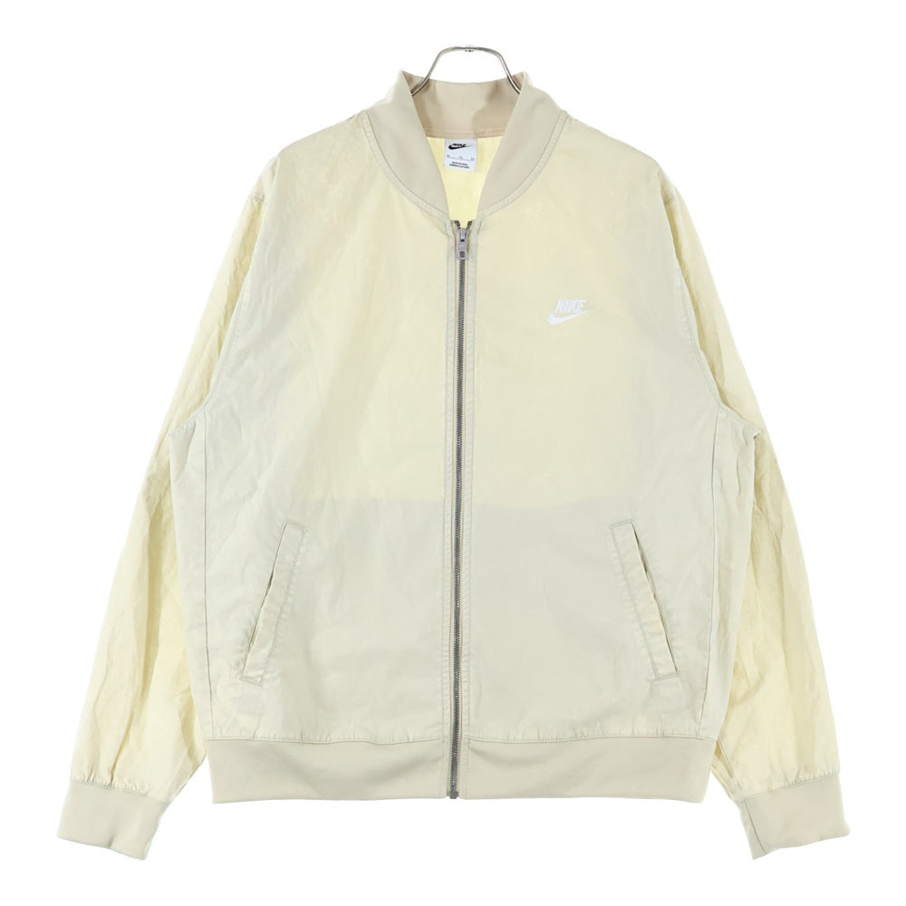 NIKE(ナイキ) NLINED WOVEN BOMBER JACKET スウッシュロゴ刺繍入りナイロンボンバージャケット ベージュ DQ4590-206