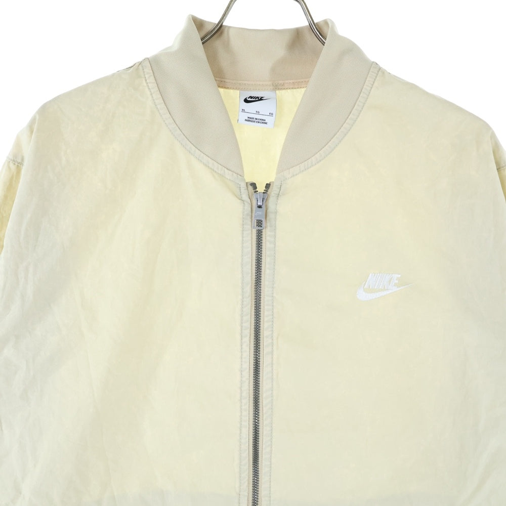 NIKE(ナイキ) NLINED WOVEN BOMBER JACKET スウッシュロゴ刺繍入りナイロンボンバージャケット ベージュ DQ4590-206
