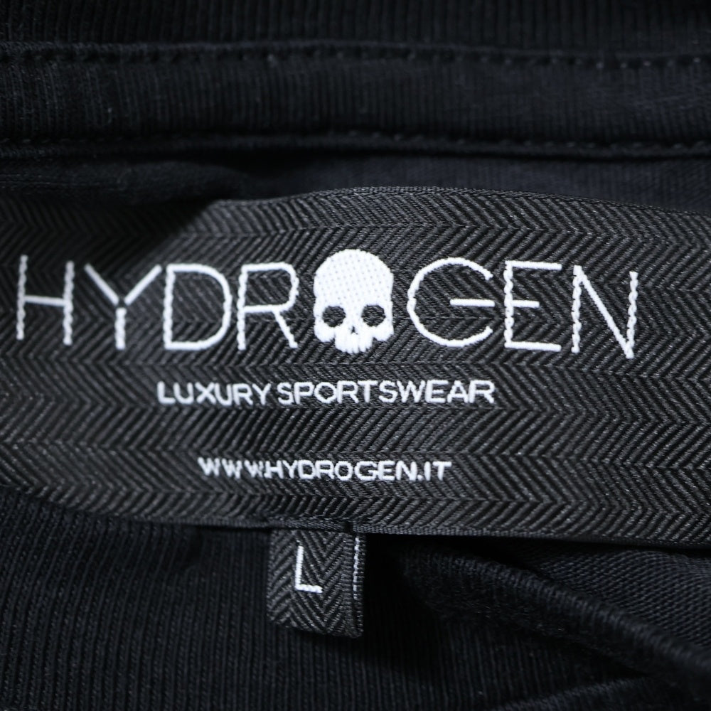 HYDROGEN(ハイドロゲン) フロントプリントクルーネック半袖Tシャツカットソー ブラック