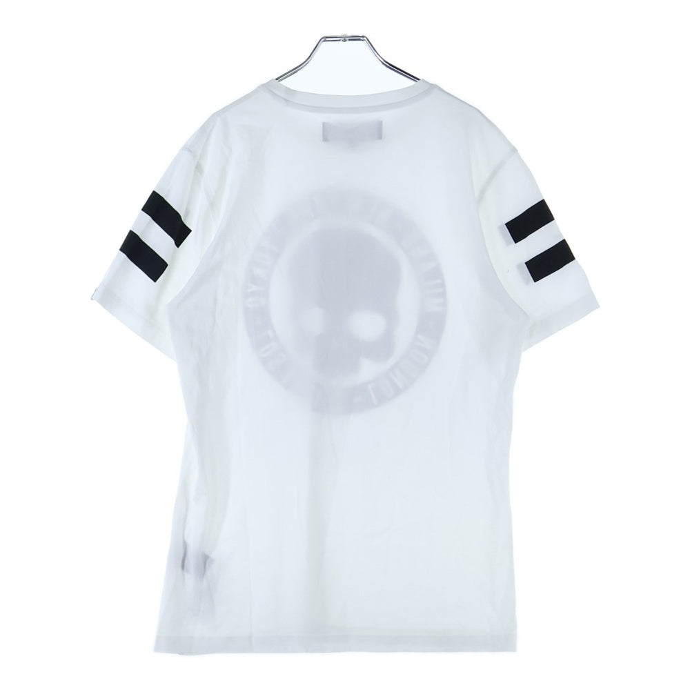 HYDROGEN(ハイドロゲン) フロントプリントクルーネック半袖Tシャツカットソー ホワイト