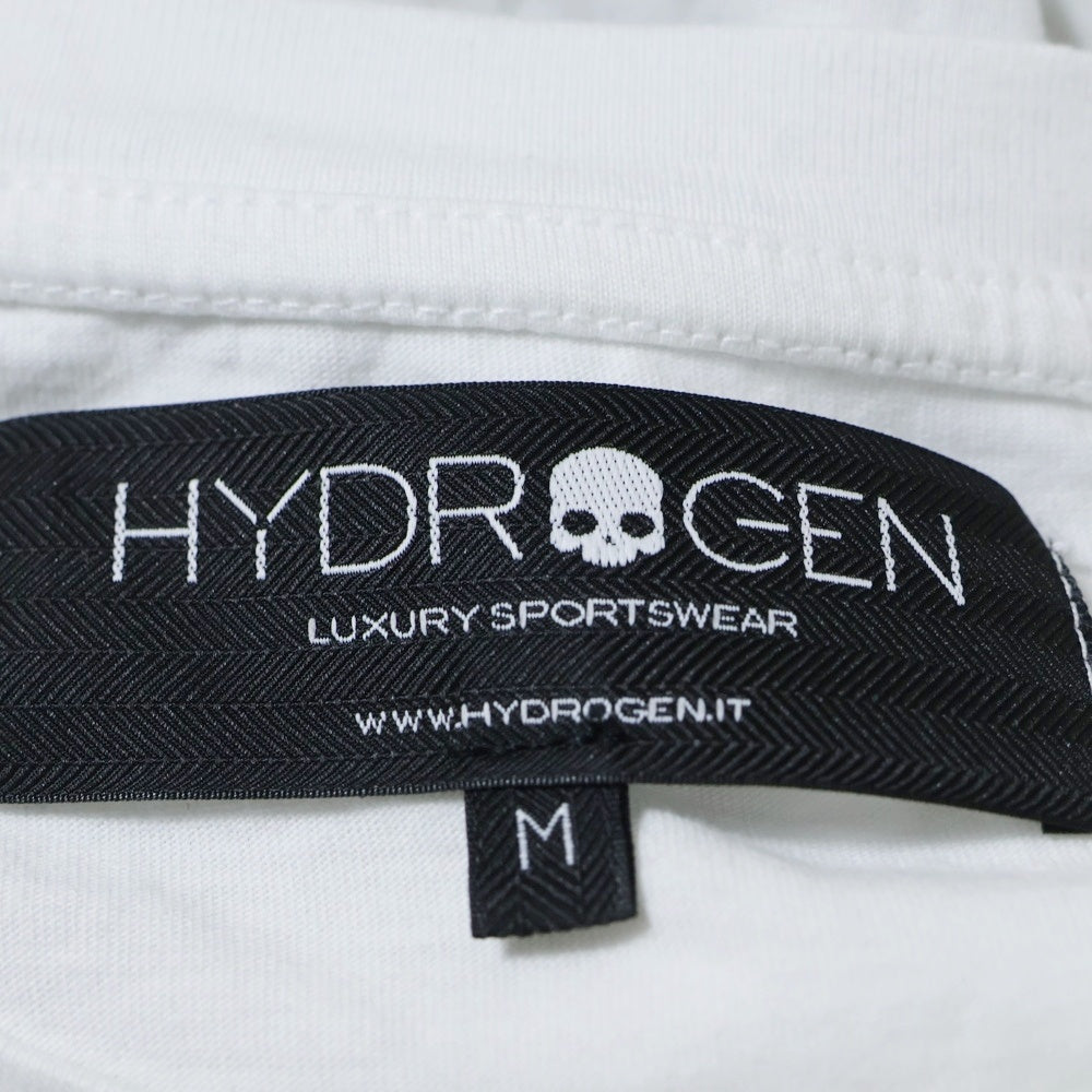 HYDROGEN(ハイドロゲン) フロントプリントクルーネック半袖Tシャツカットソー ホワイト