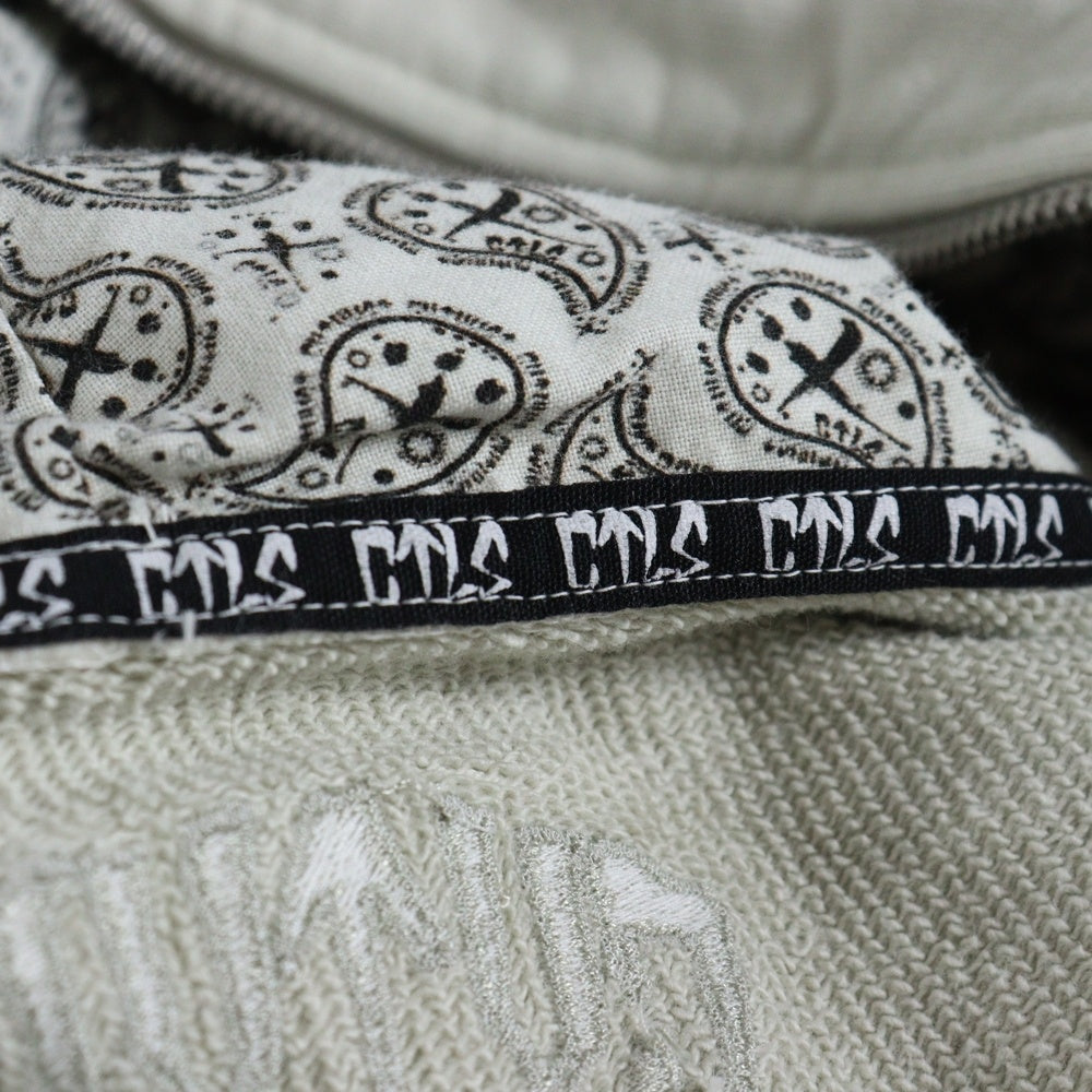 cvtvlist(カタリスト) CTLS usual zip hoodie ユージュアル 刺繍デザイン ジップアップフーディーパーカー アイボリー 2201110301