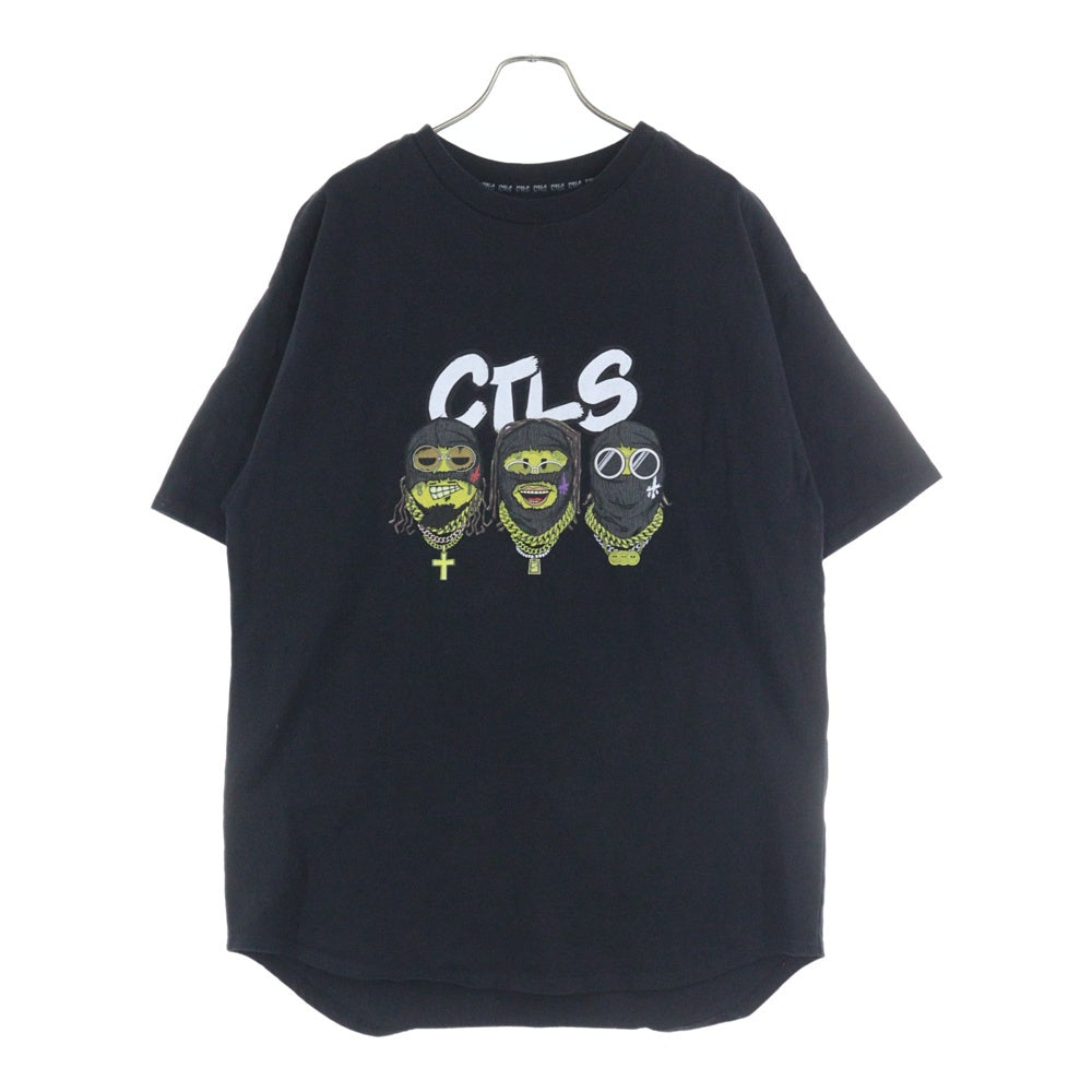 cvtvlist(カタリスト) CTLS 両面プリントクルーネック半袖Tシャツカットソー ブラック 2101090307
