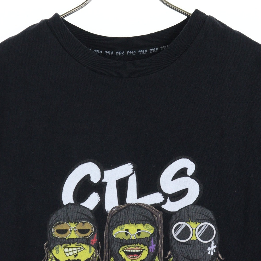 cvtvlist(カタリスト) CTLS 両面プリントクルーネック半袖Tシャツカットソー ブラック 2101090307