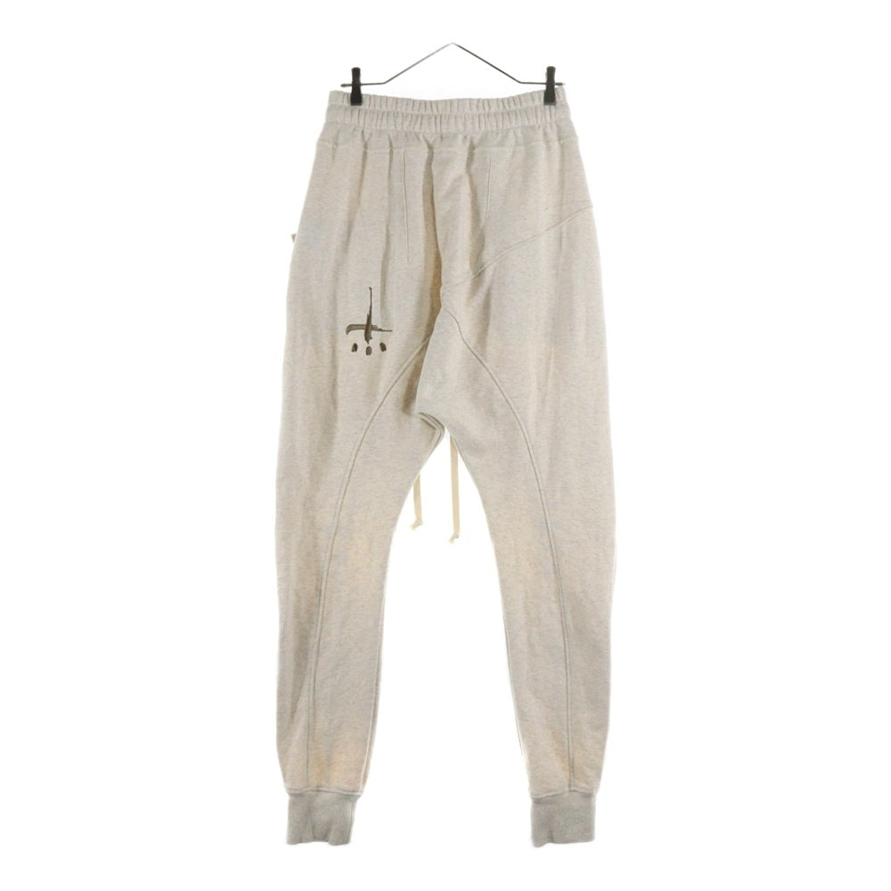 cvtvlist(カタリスト) CTLS ダメージ加工ロゴ刺繍入りスウェットトレーナーパンツ アイボリー