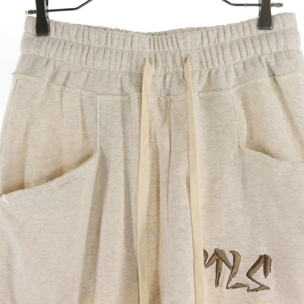 cvtvlist(カタリスト) CTLS ダメージ加工ロゴ刺繍入りスウェットトレーナーパンツ アイボリー