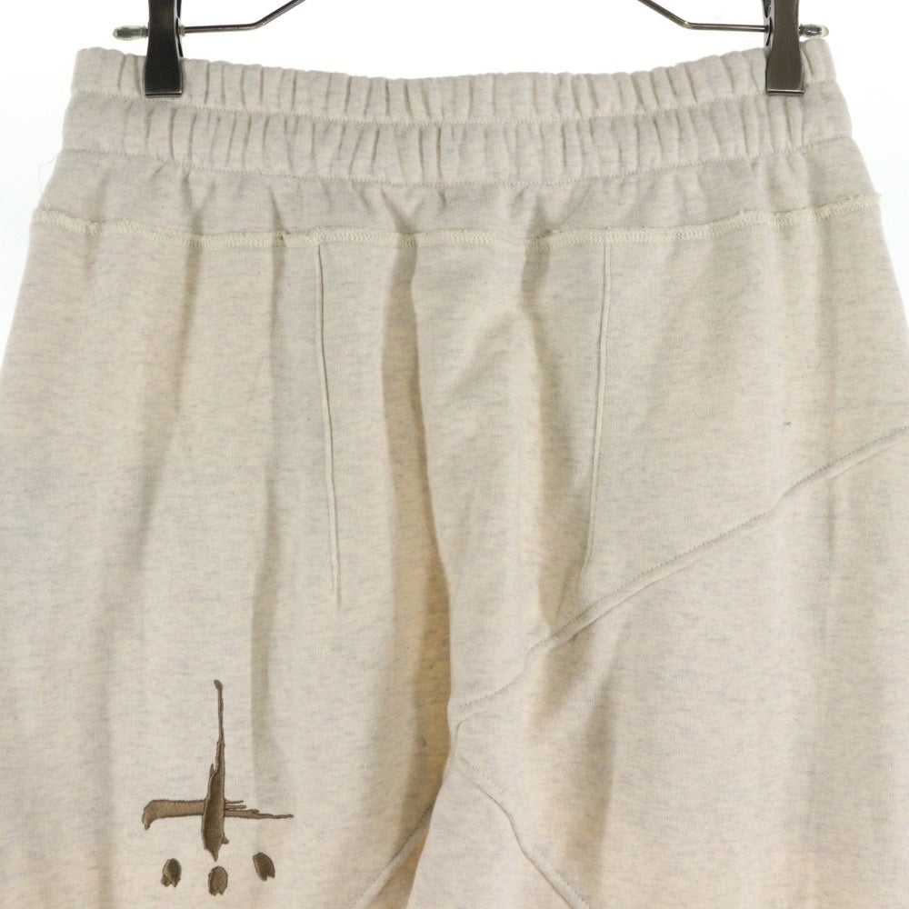 cvtvlist(カタリスト) CTLS ダメージ加工ロゴ刺繍入りスウェットトレーナーパンツ アイボリー