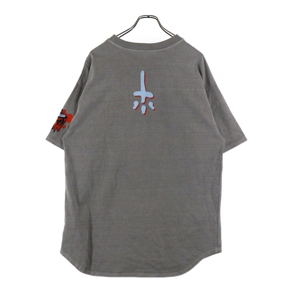 cvtvlist(カタリスト) CTLS アーチロゴ両面プリント刺繍デザインクルーネック半袖Tシャツカットソー グレー 2101090307