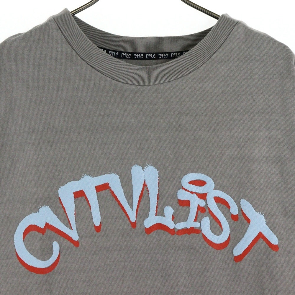 cvtvlist(カタリスト) CTLS アーチロゴ両面プリント刺繍デザインクルーネック半袖Tシャツカットソー グレー 2101090307