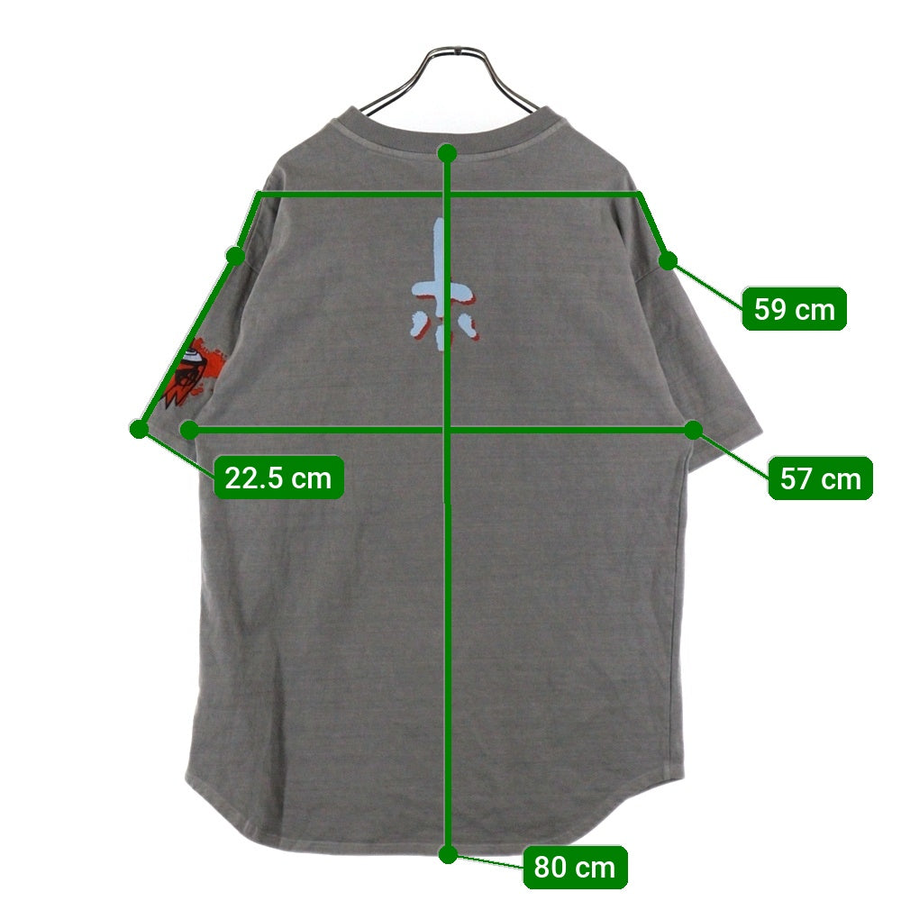 cvtvlist(カタリスト) CTLS アーチロゴ両面プリント刺繍デザインクルーネック半袖Tシャツカットソー グレー 2101090307