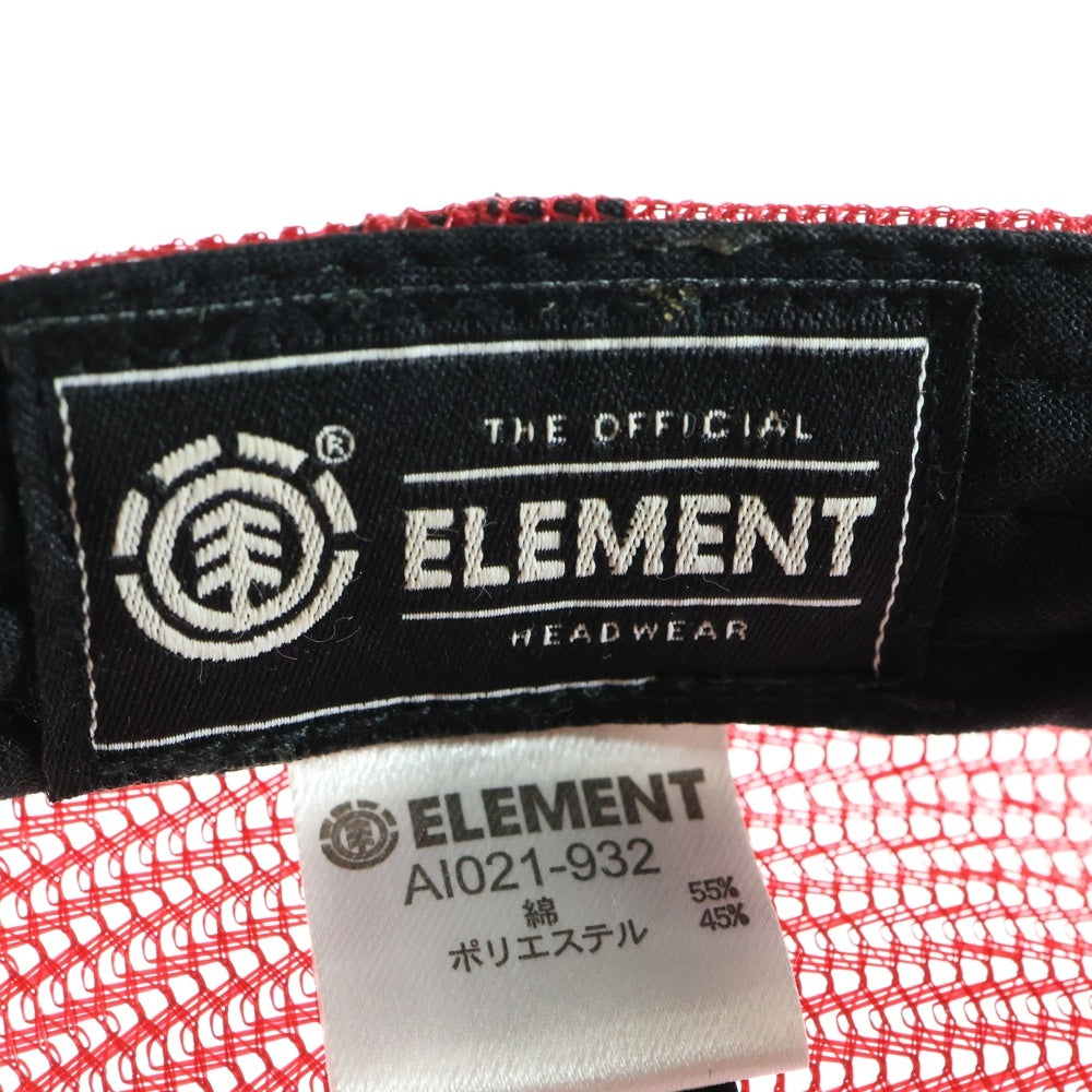 ELEMENT(エレメント) ロゴ刺繍入りメッシュキャップ レッド AI021-932