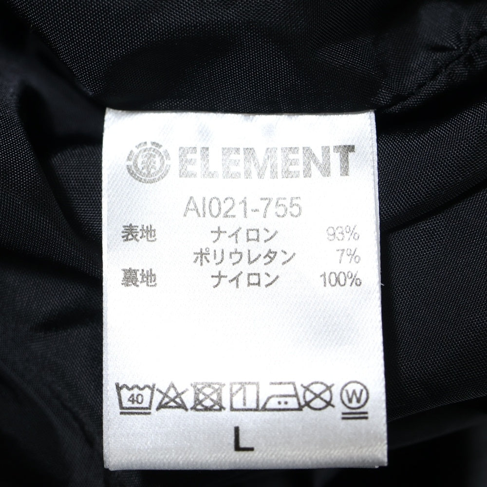 NO BRAND(ノーブランド) ELEMENT ロゴプリントプルオーバーナイロンフーディージャケット ブラック/イエロー AI021-755