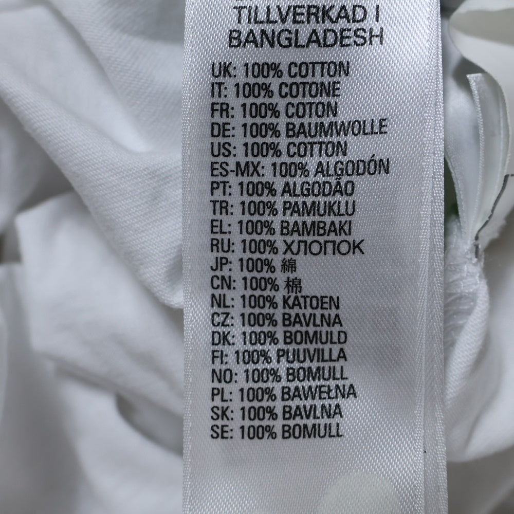 DIESEL(ディーゼル) 両面袖プリントデザインクルーネック長袖Tシャツカットソー ホワイト A02975