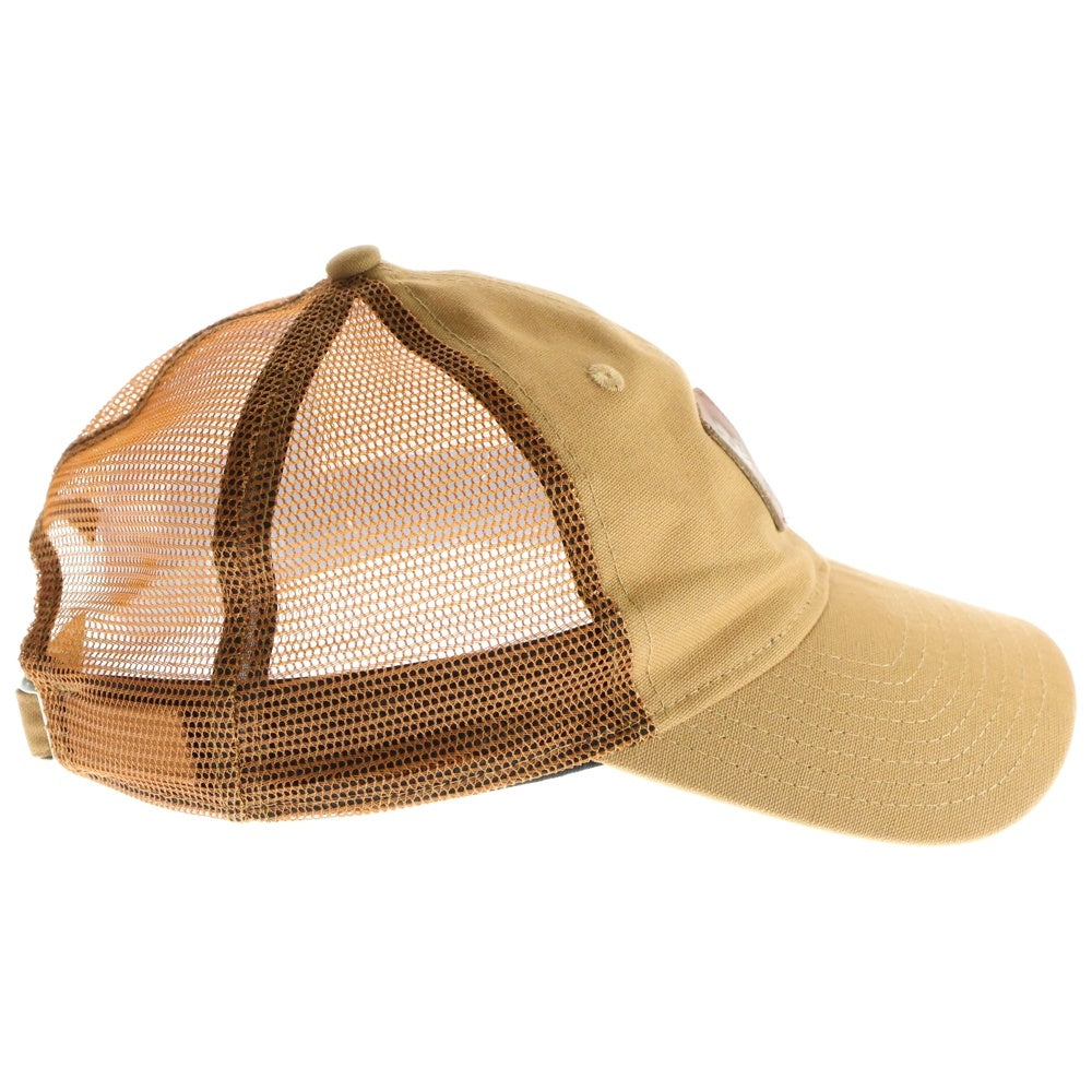 NEW ERA(ニューエラ) ロゴレザーワッペン付きメッシュキャップ ブラウン