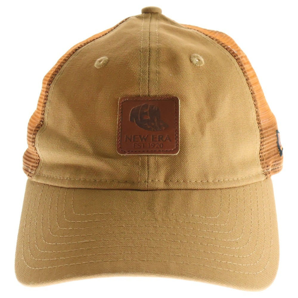 NEW ERA(ニューエラ) ロゴレザーワッペン付きメッシュキャップ ブラウン