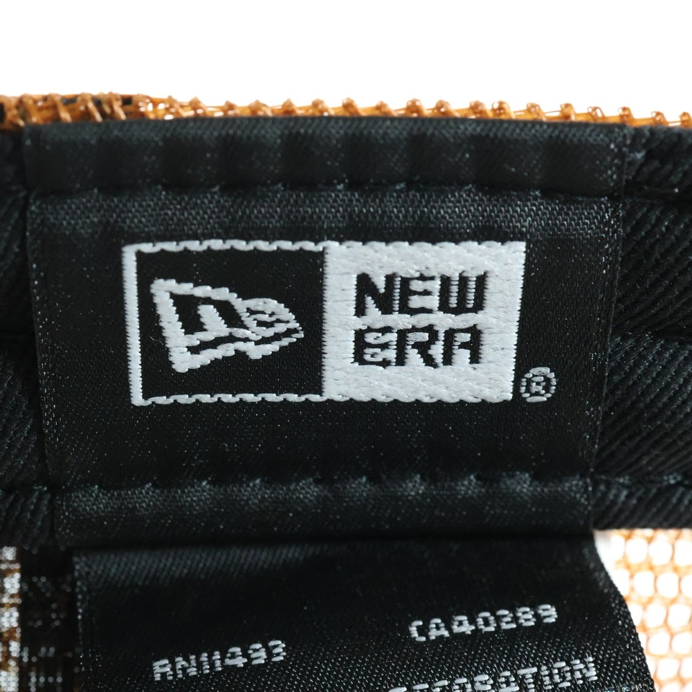 NEW ERA(ニューエラ) ロゴレザーワッペン付きメッシュキャップ ブラウン