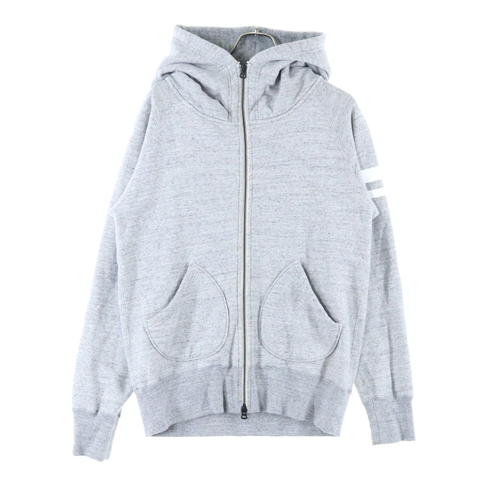 MOMOTARO JEANS(桃太郎ジーンズ) 袖ラインデザイン フルジップパーカー グレー